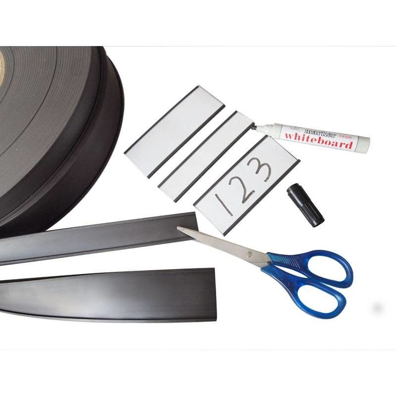Warehouse C Channel Magnetic Label Holders 3x1'' With White Paper And Clear Film