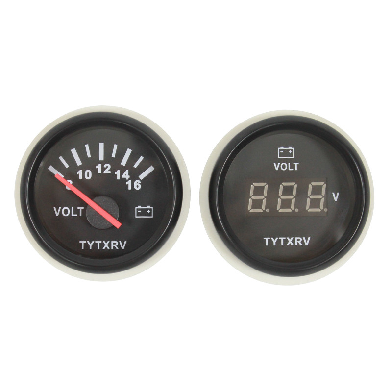 52mm Automotive Pointer 24 Volt Gauge For Auto Truck RV Boat Yacht