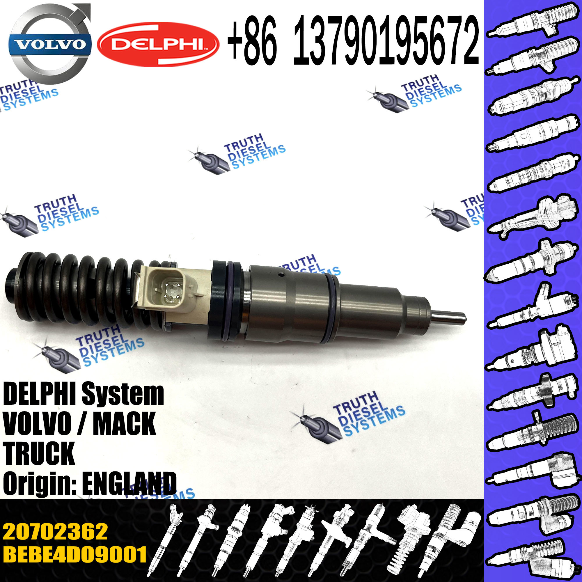 Diesel inyector Fuel Injector Electronic Unit Injectors nozzle Bebe4d09001 20702362 For Md11 3504