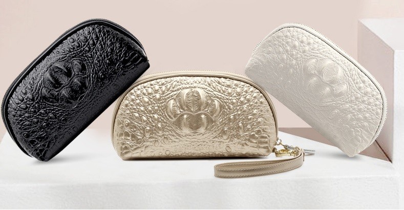 Genuine Crocodile Skin Clutch Bag