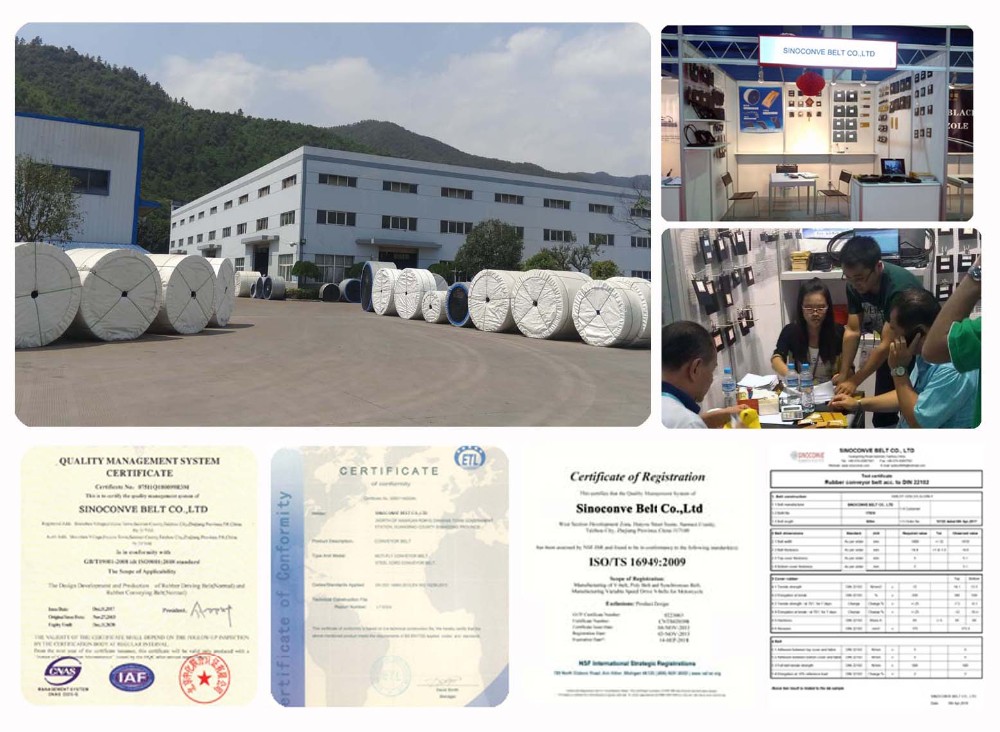 EP Conveyor Belts for Cement Wave Shape Weave Fabric Whole Core Solid Woven Rubber
