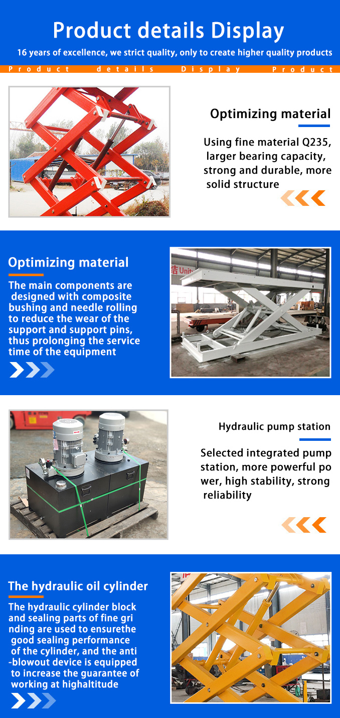 high performance Stationary Static Hydraulic Scissor Lift Table 1000kg