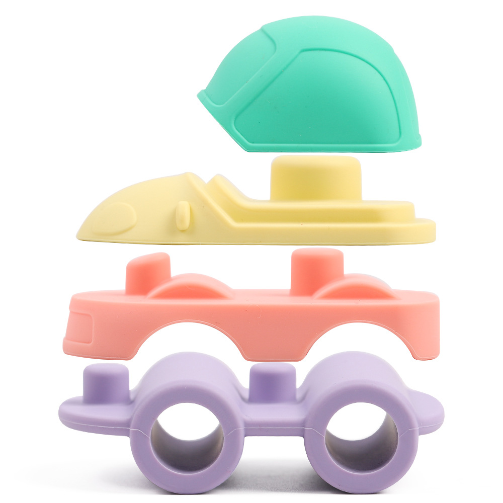 silicone baby toys soft building blocks set