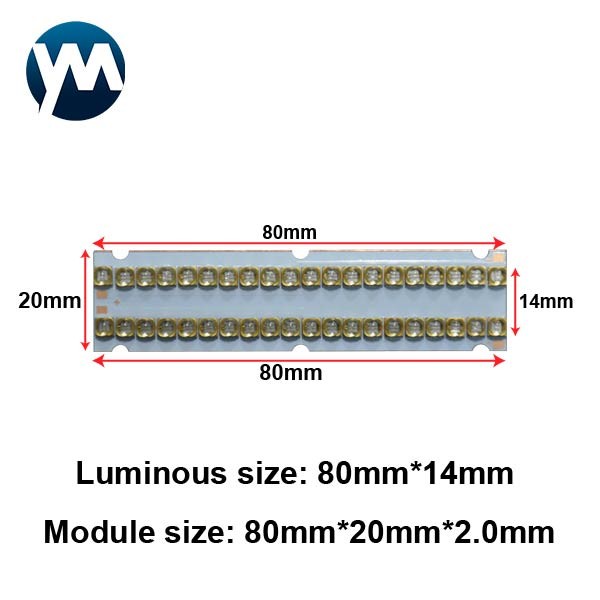 Curing 120W UV LED Lamp Module Quartz Lens 365nm 385nm 395nm