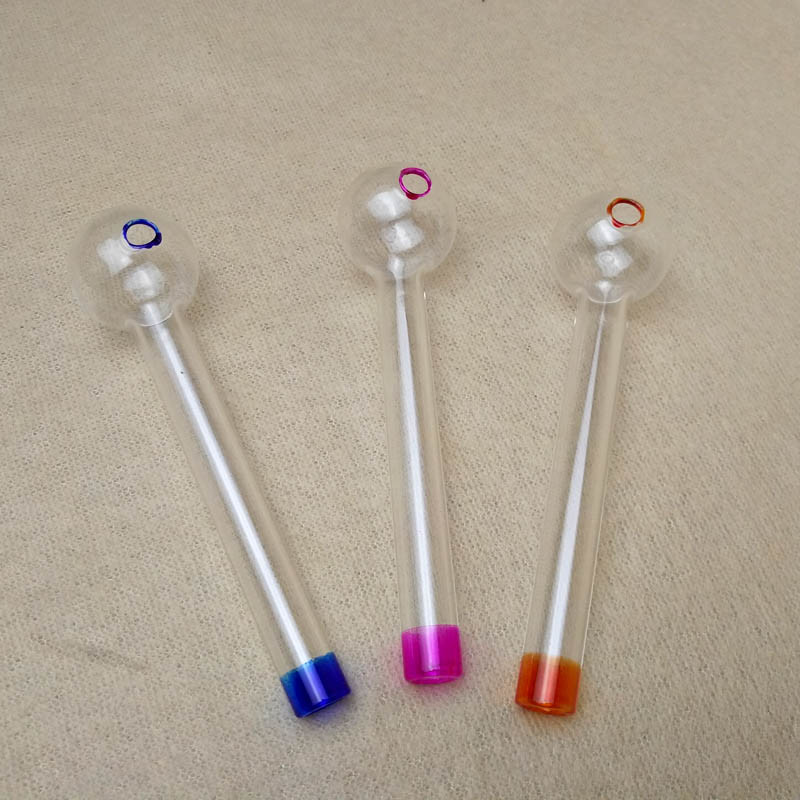 3.9 Inches Mini Clear Borosilicate Glass Smoking Pipe 2mm Thickness