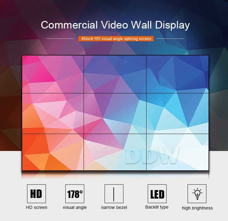 46 Inch Interactive Video Wall 1.7mm Resolution 1920*1080 With 500nits 60Hz