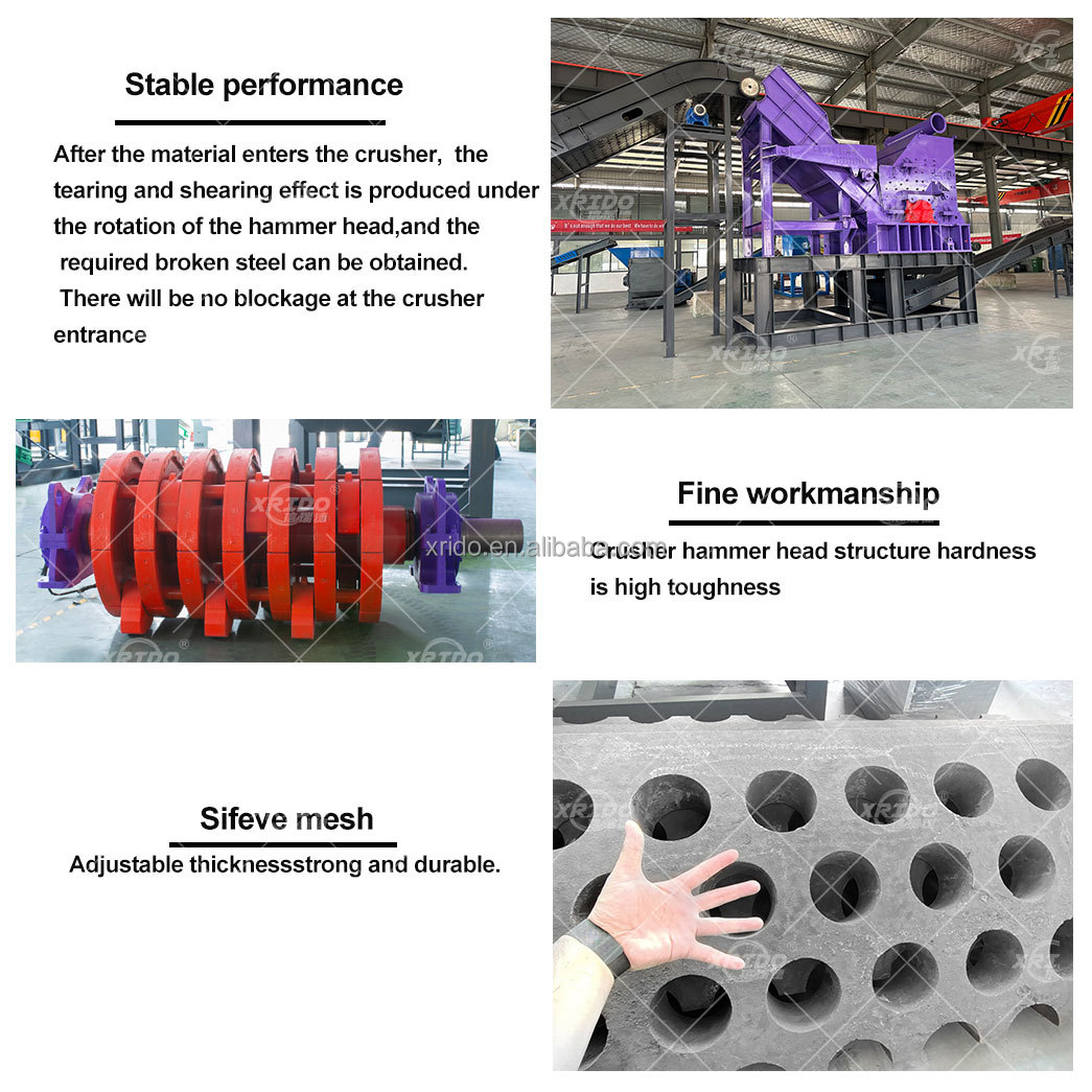 1T/H-5T/H Industrial Metal Crusher Aluminum Motor Stator Scrap Recycling Machine