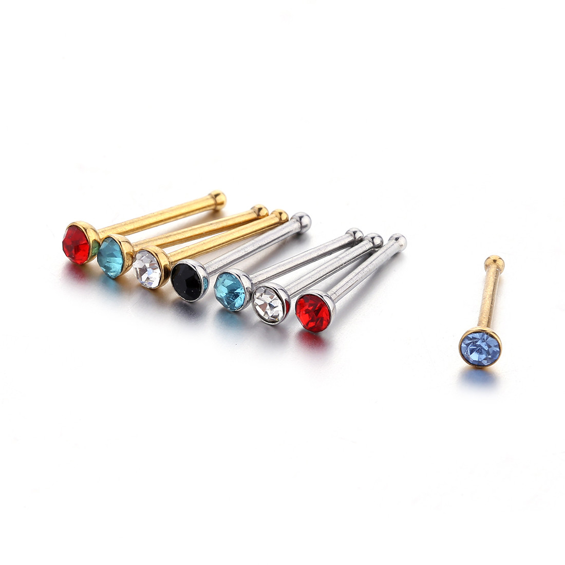USA hot selling white zircon gold plated nose ring nose stud body piercing jewelry