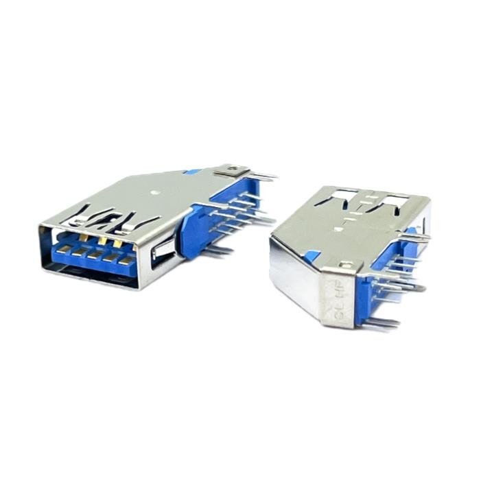 Type A Micro USB Connector 3.0 DIP SMT Female LCP Blue HF STD