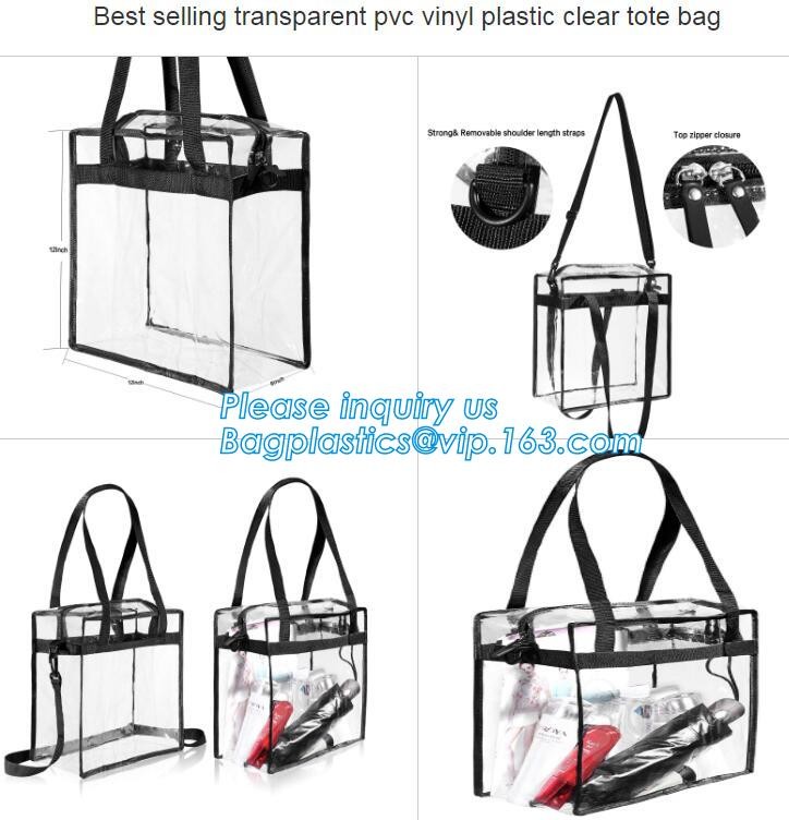 Reusable die cut handles promotional plastic bag, Promotional Items Transparent PVC Clear Bag, Promotional Cosmetic PVC
