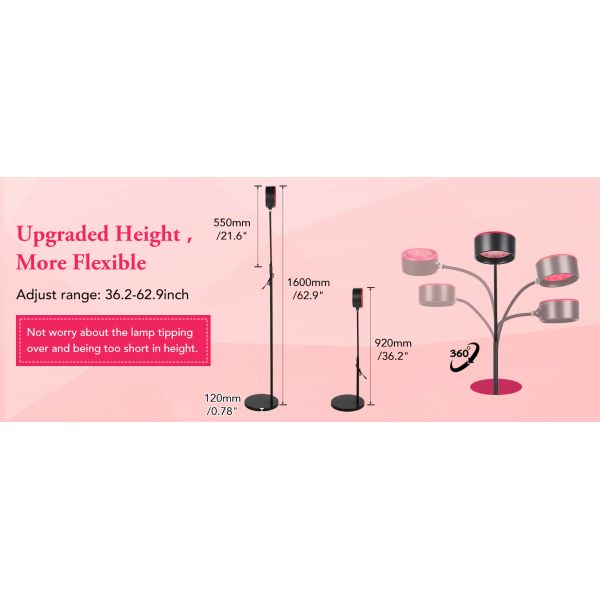 Red light therapy lamp features