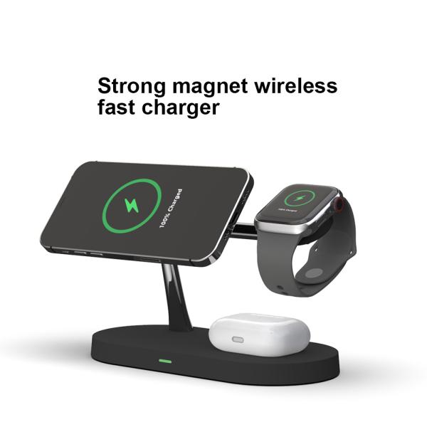 5 In 1 15W Qi Fast Holder Wireless Charging Stand For IPhone Apple Watch Charging Dock Station