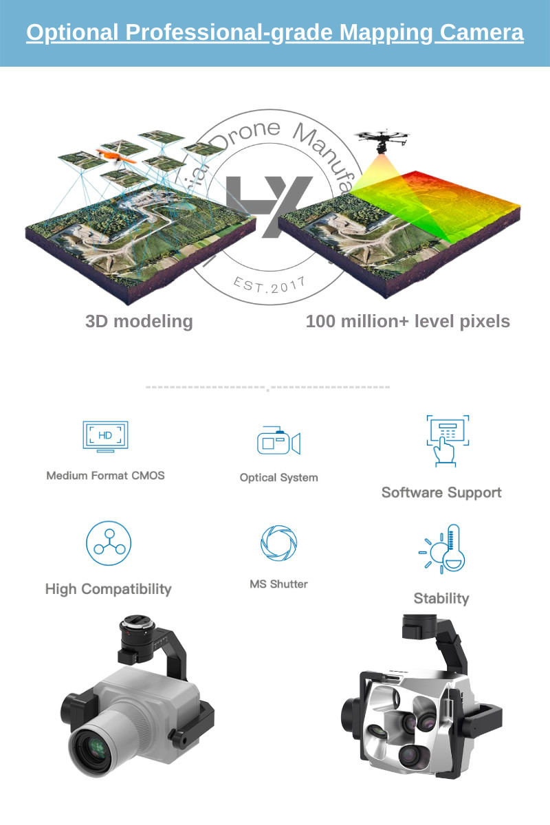 1.4Hours Endurance Aerial Mapping Drone Land Surveying 16m/S Cruising Speed HXN1-B