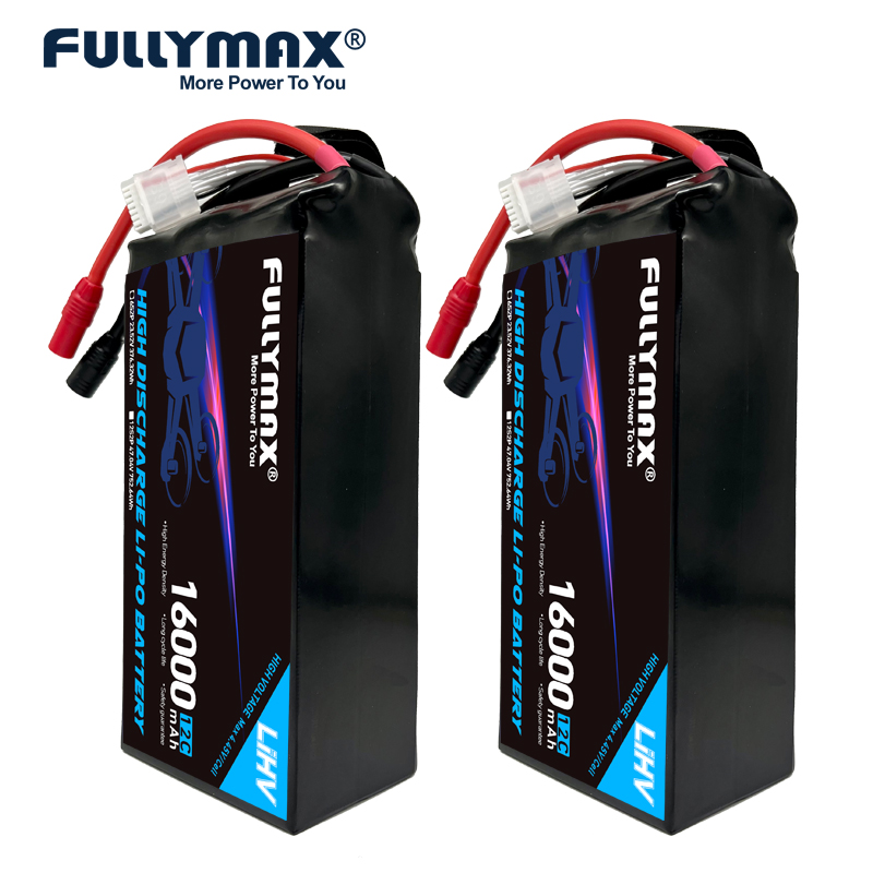 16000mah Commercial Drone Battery Power Bank 12s 16000mah Lipo Lithium Battery 23.52V 12C LiHV Capable Charger