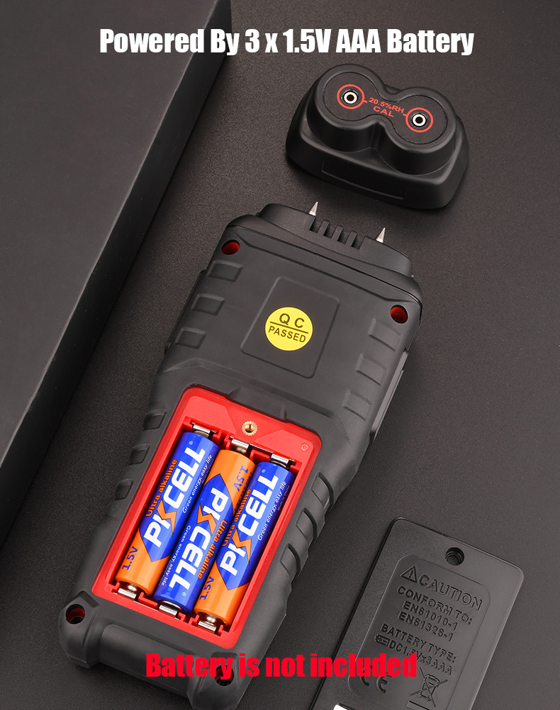 Black And Red Digital Wood Moisture Meter , Pin Moisture Meter For Wood