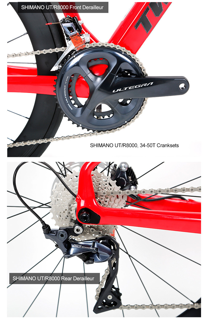 Twitter Full Carbon Road Bike T900 Frame R8020 22S 50mm Height Rim