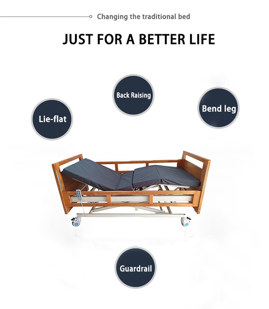 Electric Turn Over Household Multifunctional Bed for The Elderly Paralyzed Lift Medical Nursing Home Solid Wood Nursing Beds