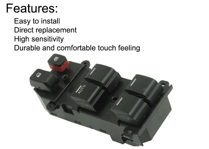 Black Driver Side Power Window Switch Front Side 35750-SNA-K01 CHM 2014