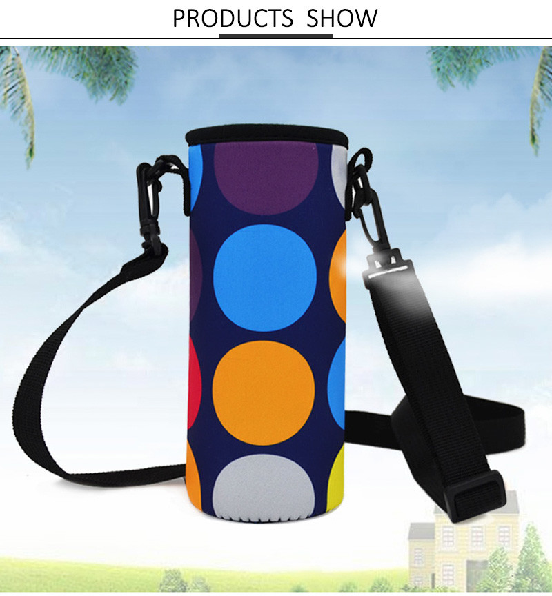 Collapsible L65mm Water Bottle Sleeve With Detachable Shoulder Strap