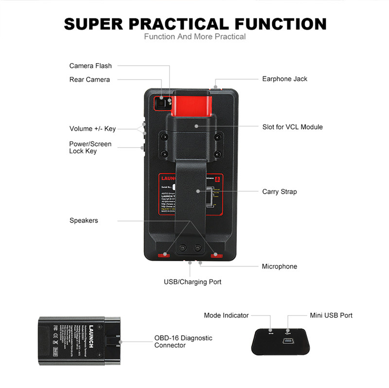 X431 Pro Pros mini 6.98 inch LAUNCH X431 Pro Pros mini Auto Full ECU Scanner 6.98' inch support Bluetooth/Wifi X-431 Pro