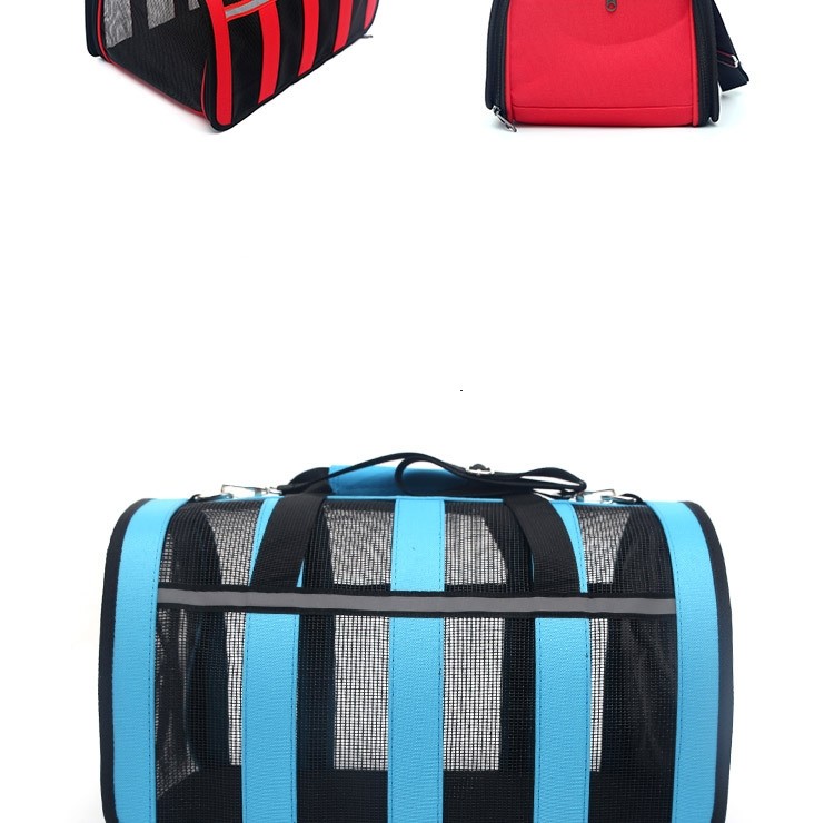 Dog And Cat Portable Handbag With Breathable Mesh On Four Sides Foldable Pet Cage