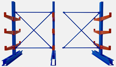 Simple Steel Structure Cantilever Shelf System, Heavy Duty Metal Storage Racks