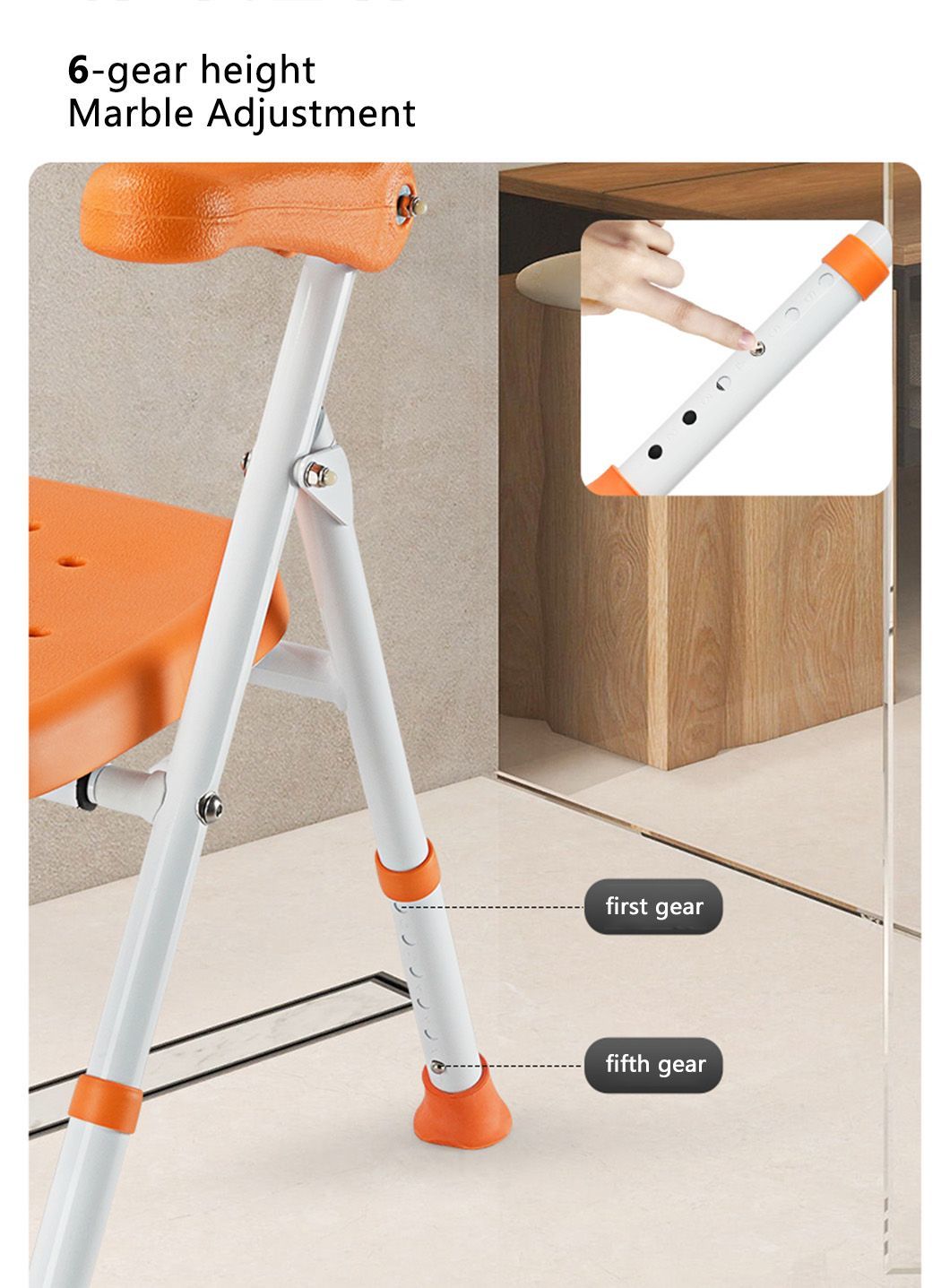 New Aluminium Alloy Lightweight Foldable Bath Chair for Indoor Shower Bathroom Safety Equipment