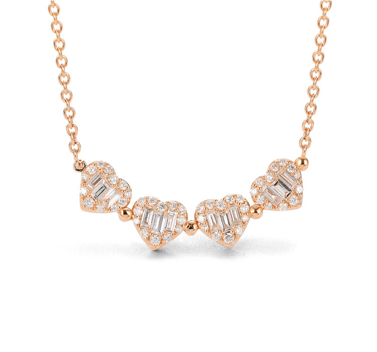 Plating 18 Gold 18K Gold Diamond Necklace Pendant Size 6.5*15mm