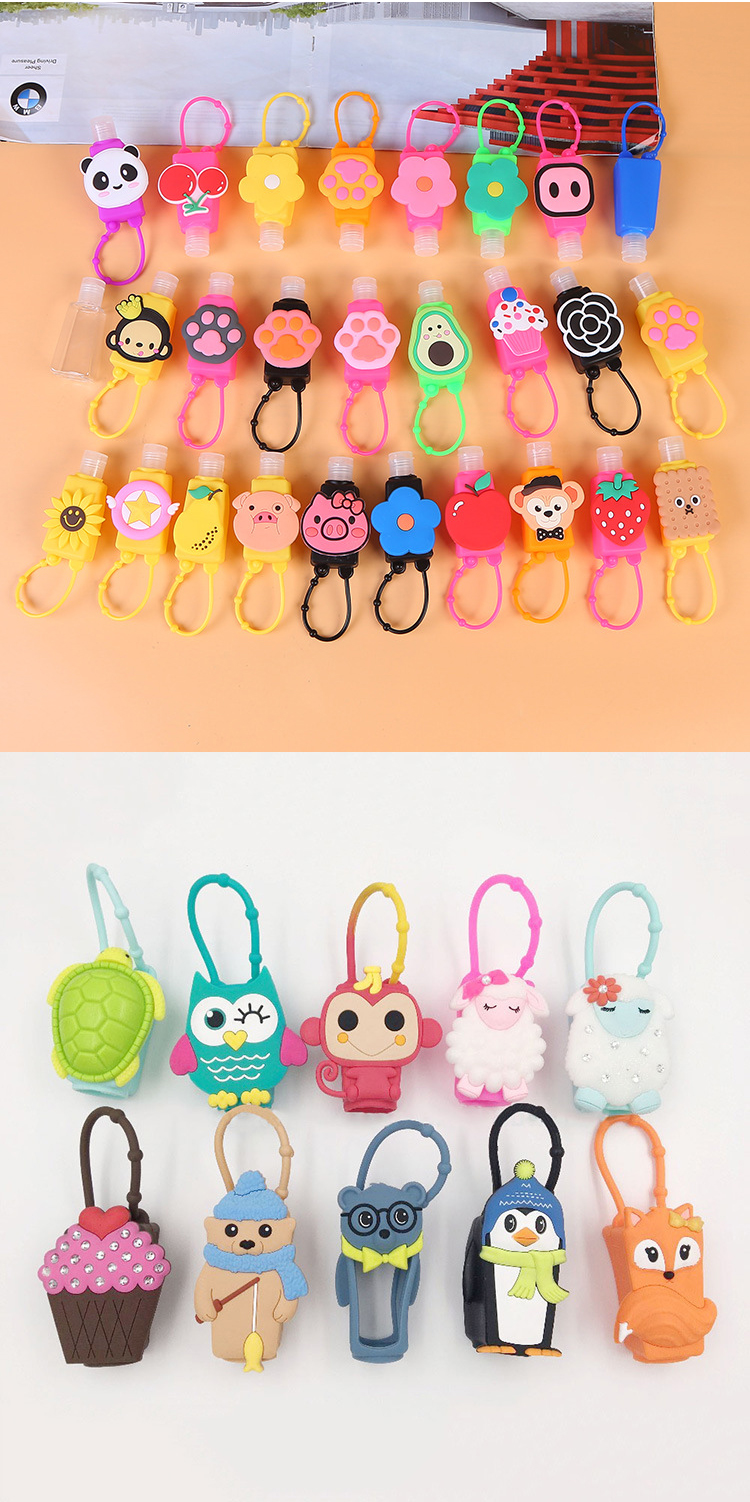 Hot Cute 30ml 1oz pet Portable empty Children hand sanitizer plastic bottle with silicone case