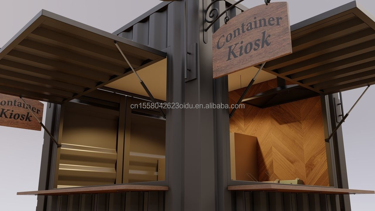 Galvanized Steel Square Tubes 10ft Modern Design Prefabricated Mini Mobile Steel Container House for Outdoor Coffee Bar