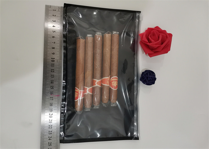 Brown LDPE Cigar Bag With Zippered Head Zip Lock Cigar Humidor Bags With Slider