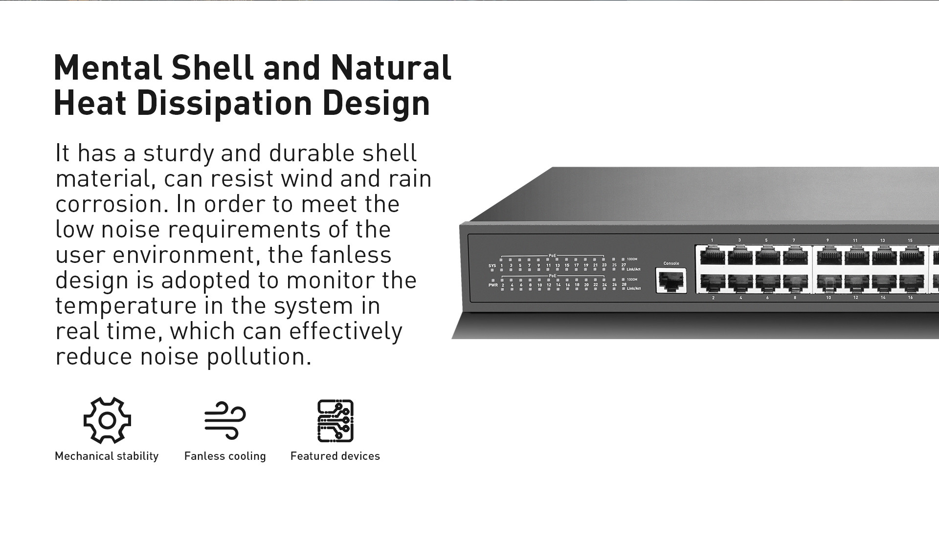 Rack Mounting 24-Port Gigabit L2 Managed 400W PoE Switch with 4 SFP Slot Uplink Combo Ports For Security CCTV