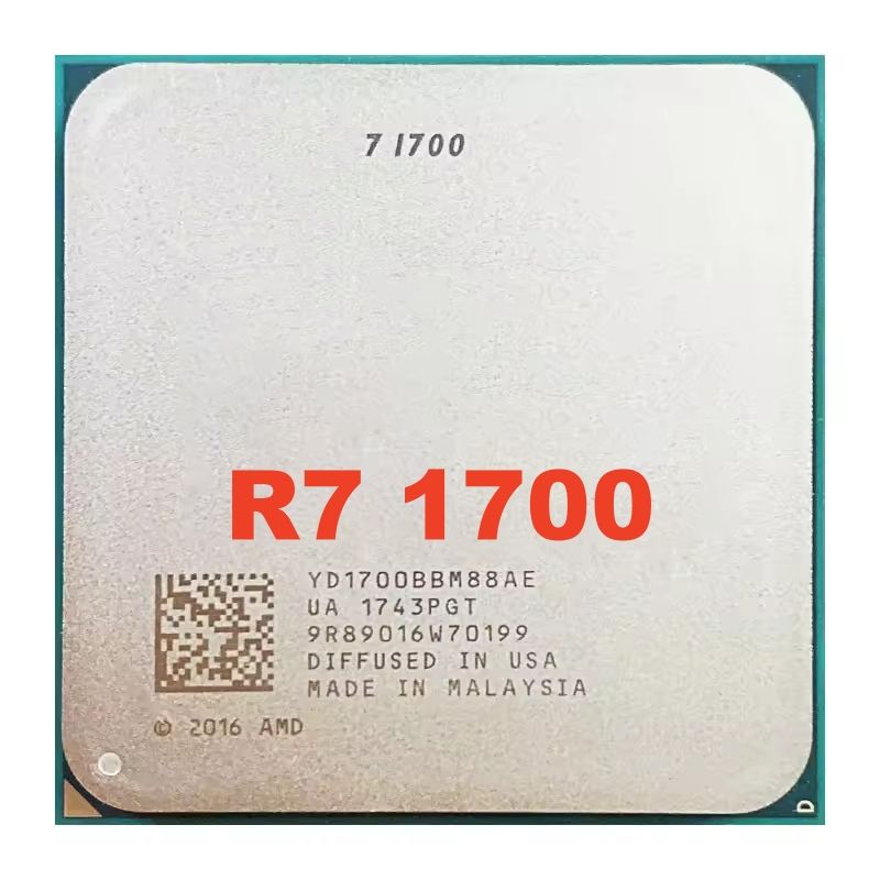 R7 1700 processor cpu 3.0GHz 8Core 16Thread 65W YD1700BBM88AE CPU Socket AM4 used R7 1700 processor cpu for desktop motherboard