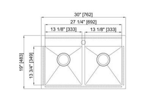 Topmount 30X19 Inch Double Bowl Kitchen Sink Easy Installation