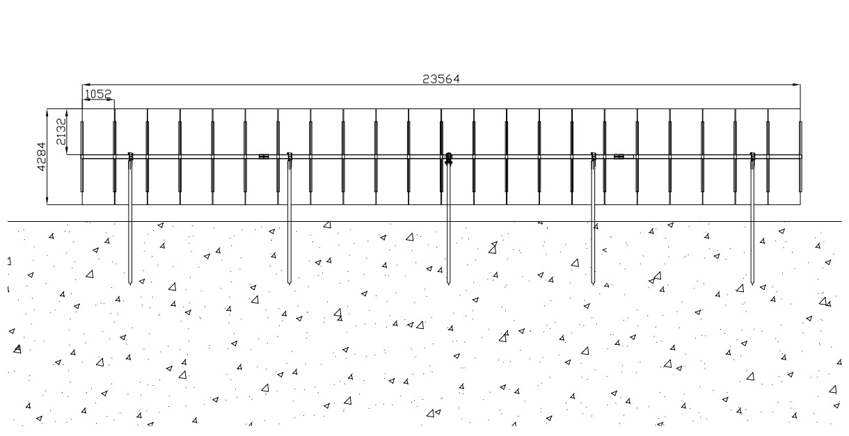 1500V One Axis Solar Tracker System Flat Single Axis Solar Tracker