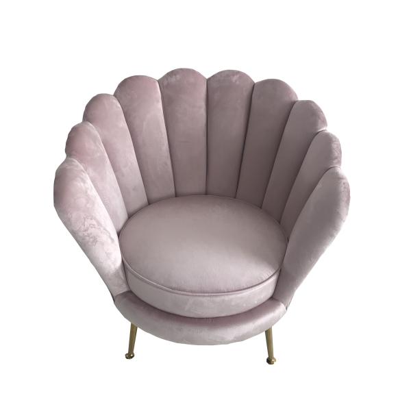 Upholstery 1-seater living room sofa pink velvet sofa with stainless steel leg,