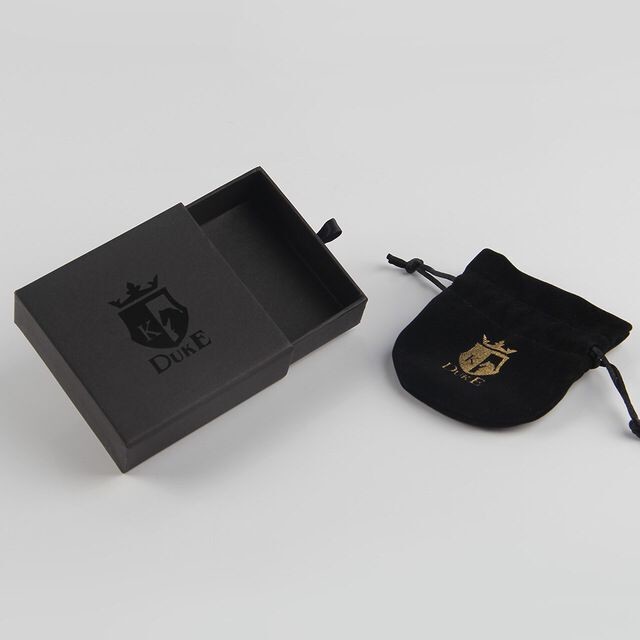Custom Black Jewelry Paper Box With Bag Necklace Sliding Gift Box Ribbon Tab