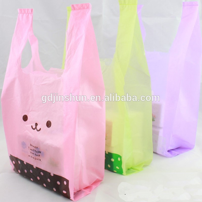2017 Eco Friendly Customized Logo Non Woven print plastic t shirt shopping bag