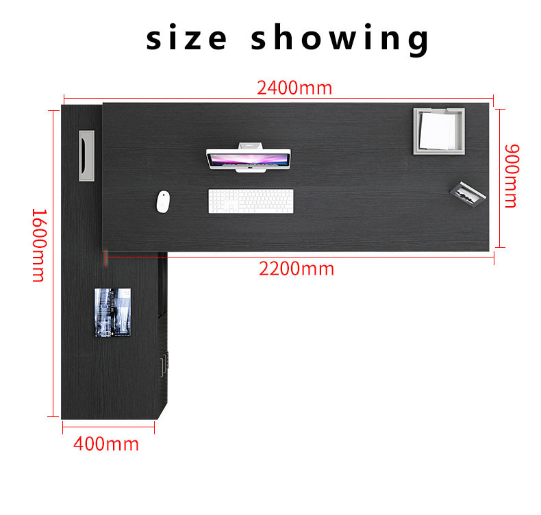 L Shape Executive Office Furniture Desk With Environmental Protection MDF Wood Material