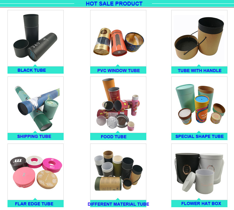 Commercial Printed Paper Tubes Cardboard Cylinder Tubes With Pvc Window Ribbon Handle