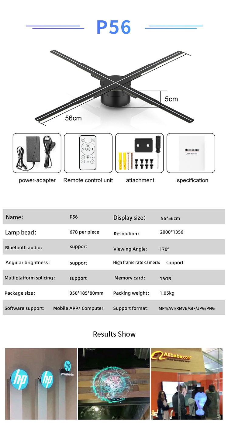 5mm Pixel Pitch Fan Hologram 3D Advertising Projector for Indoor Visual Merchandising