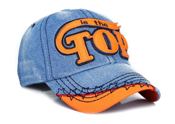 Women / Men Embroidery Denim Baseball Cap 6 Panel Fashion Style For Daily