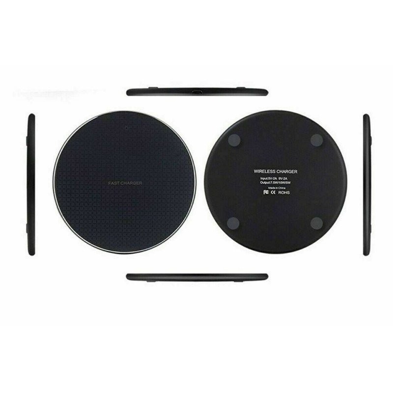 High Power 110 KHZ Round Wireless Charger Desktop Aluminum Alloy