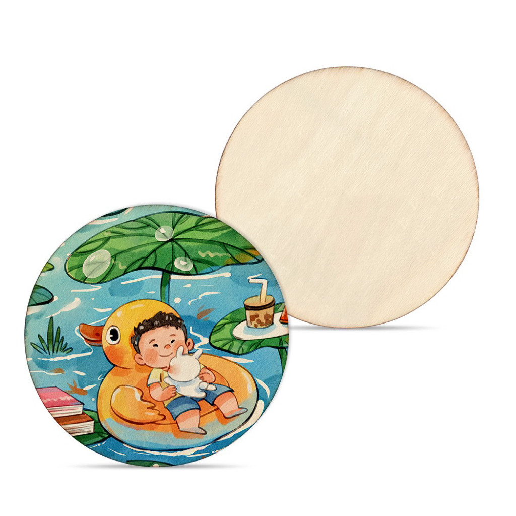 DIY Customized Blank Round Sublimation Wood Coasters For Sublimation Heat Transfer Printing