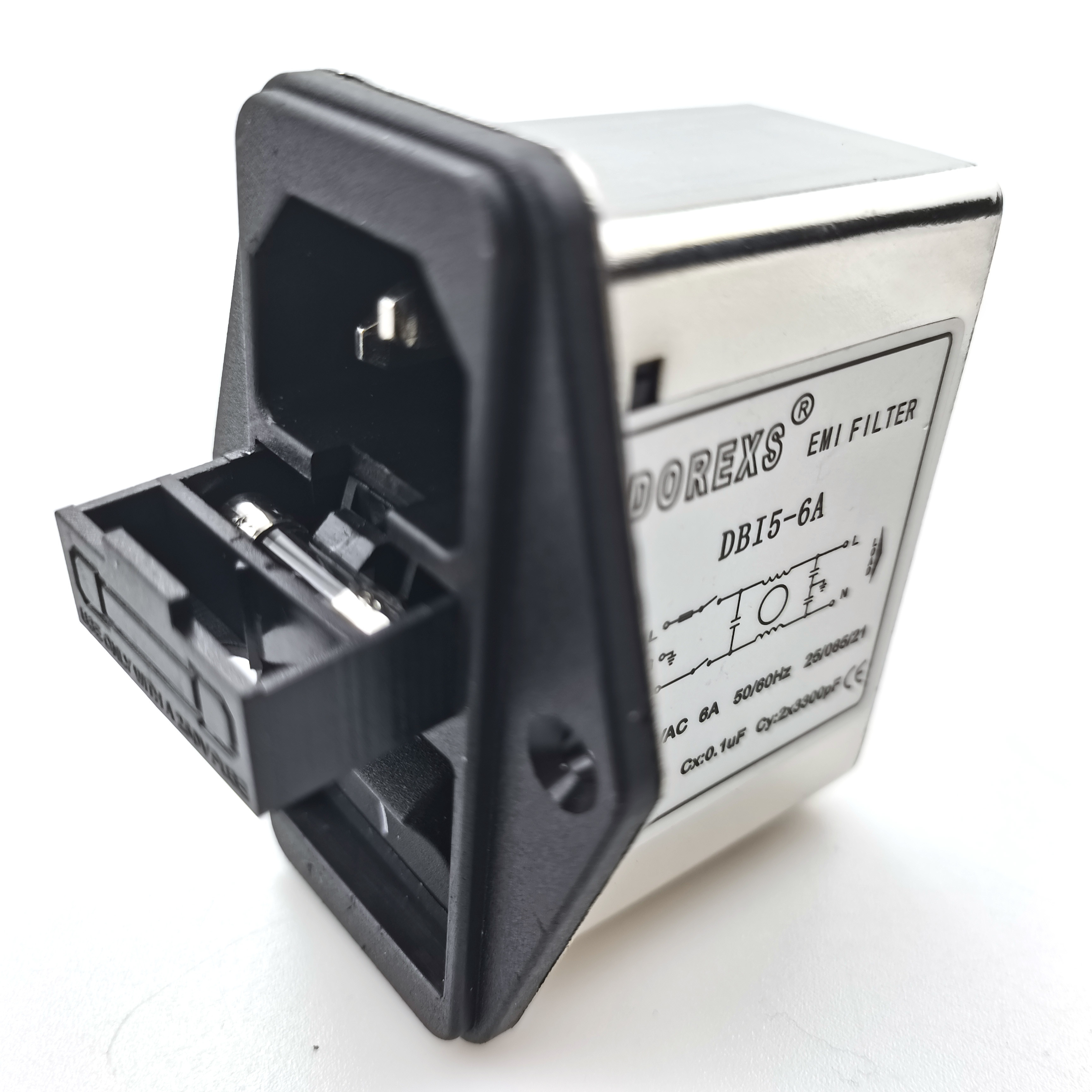 DBI5 1A 3A 6A 10A power filter With Fuse IEC socket type with safety switch EMI Filter