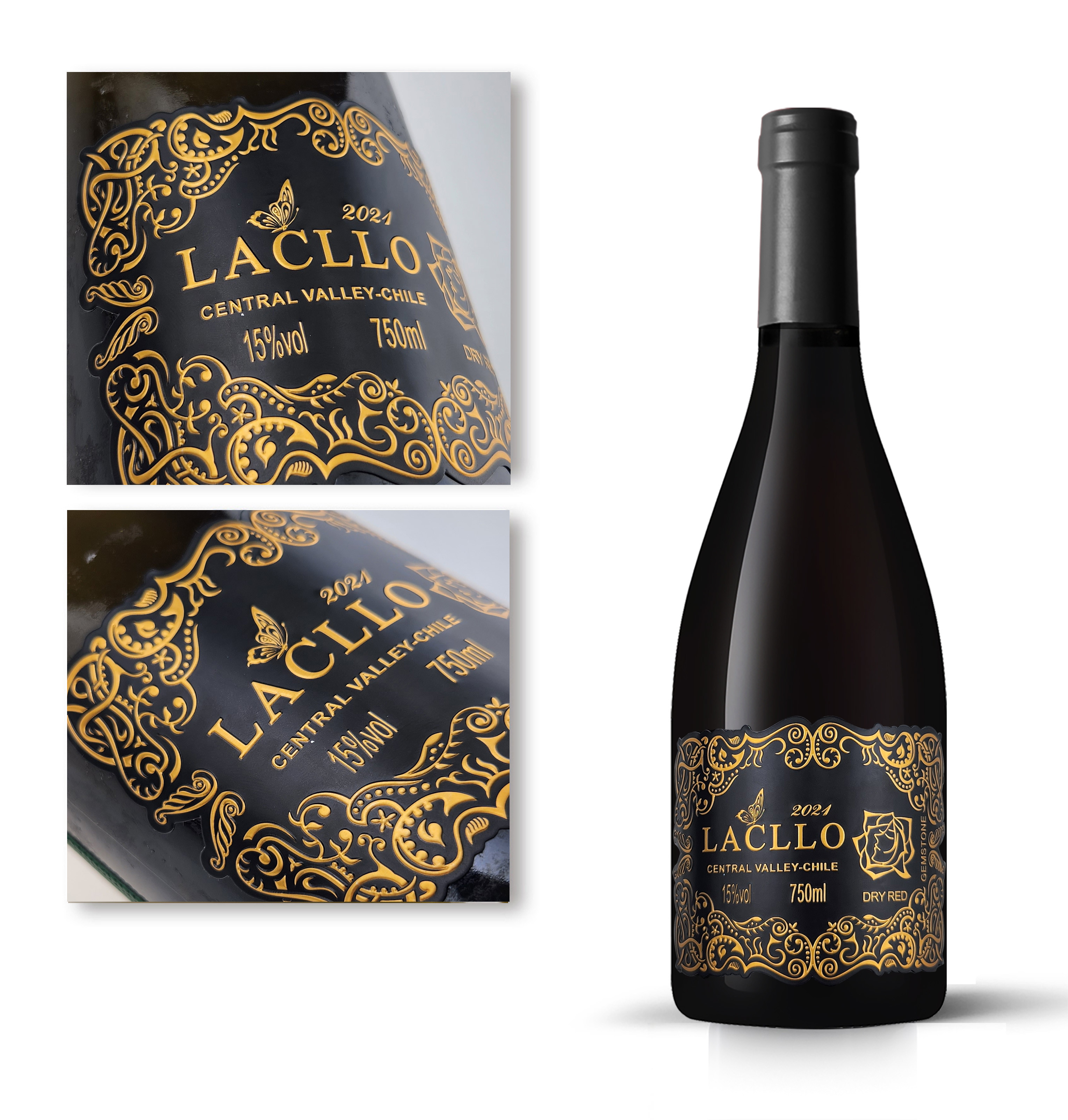 Professional Printing Wine Label Printing Alcohol Watermark Bottle Wine Label Custom Beverage Label Stickers
