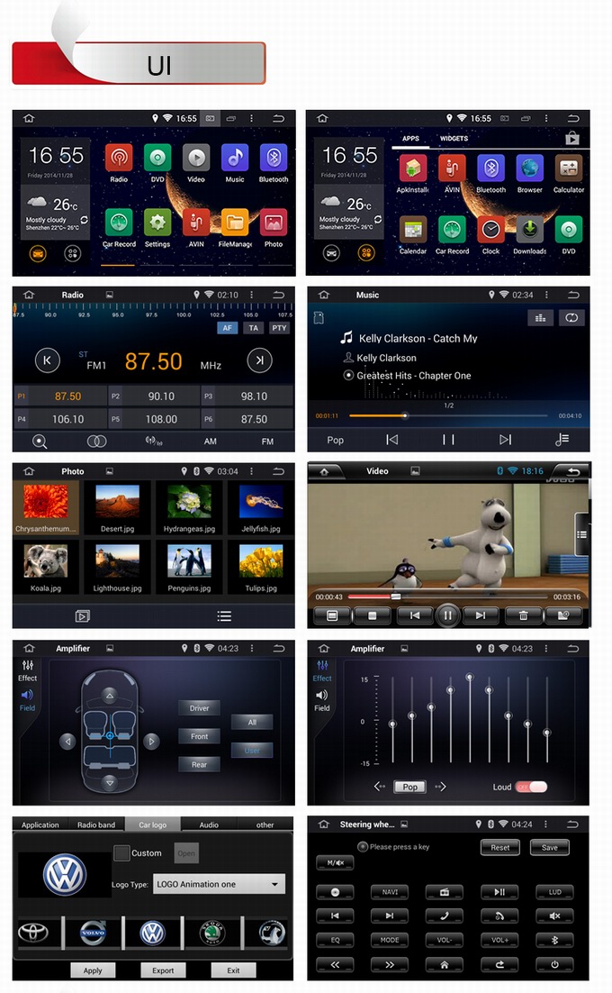 Ouchuangbo Car DVD Stereo System for Toyota Corolla 2008-2011 Android 4.4 3G Wifi BT Audio