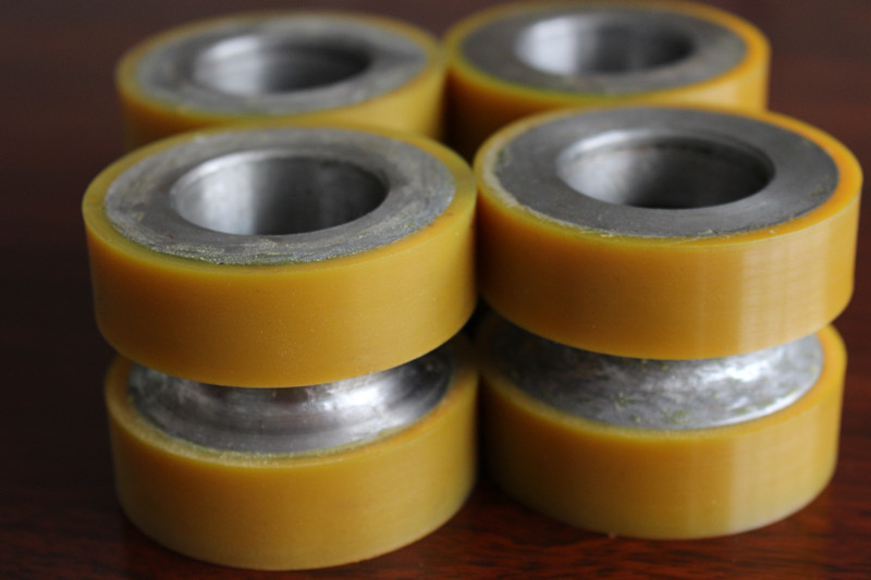 Yellow High Density Polyurethane Wheel Heavy Duty Coating Rollers Wheels Replacement