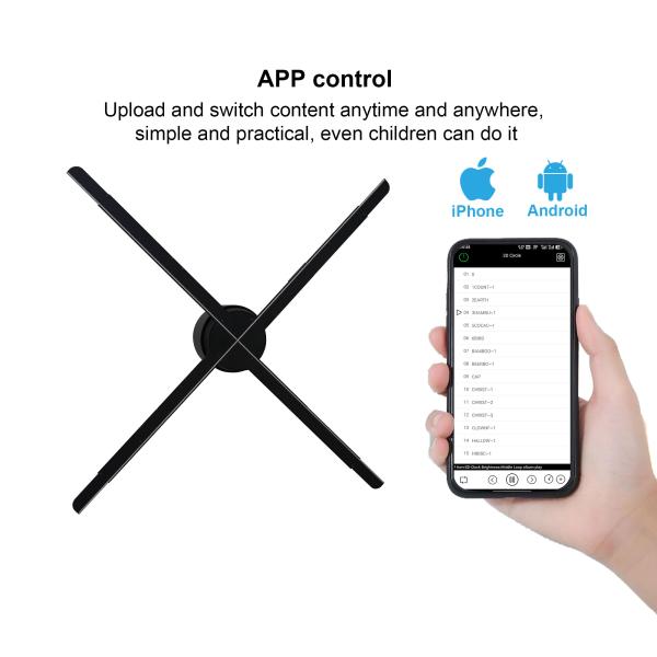 80CM High Resolution 3D Wifi Hologram LED Fan Holographic Projector Display Advertising 3D Holographic Fan for Outdoor Events