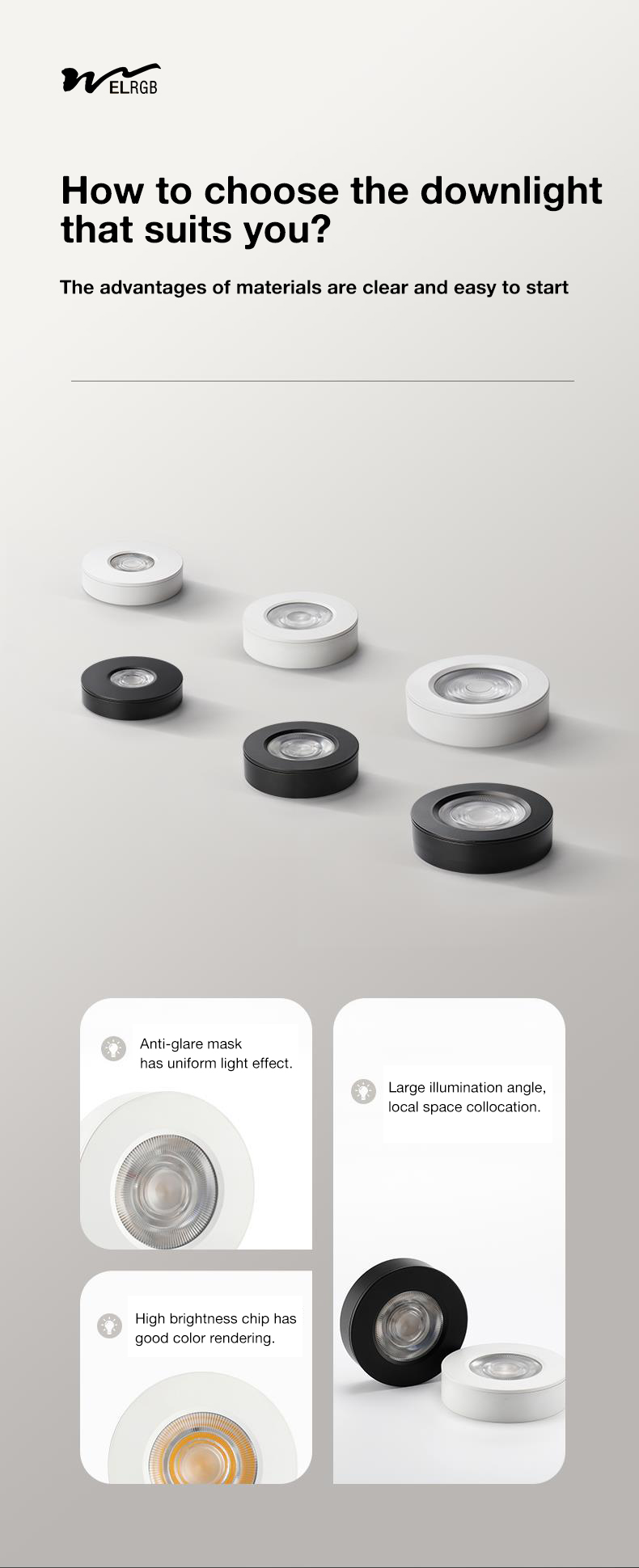 Anti Glare Open Design Spotlight for White Product Style without Perforated Ceiling